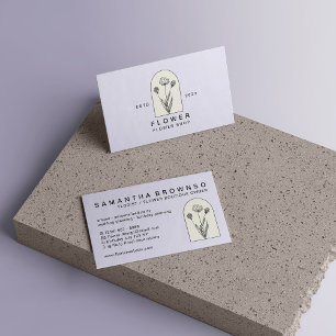 Beige Flieder Mädchenhaft Löwenzahn Blume Florist  Visitenkarte