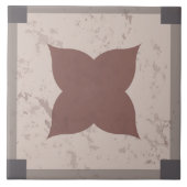 Beige Fliesen mit gefliesten Blume und grauem Rahm (Vorderseite)