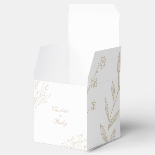 Beige Floral Boho Wedding Geschenkschachtel (Geöffnet)