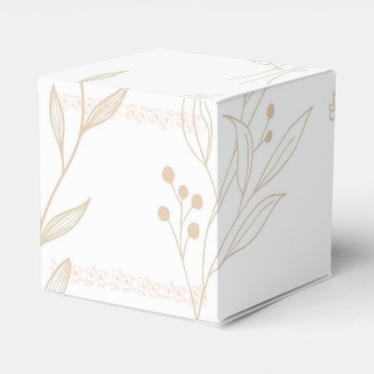 Beige Floral Boho Wedding Geschenkschachtel (Rückseite)