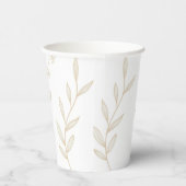 Beige Floral Boho Wedding Pappbecher (Rechts)