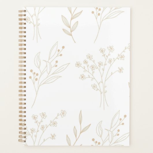 Beige Floral Boho Wedding Planer (Vorderseite)
