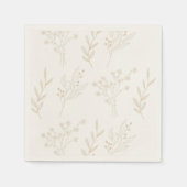 Beige Floral Boho Wedding Serviette (Vorderseite)