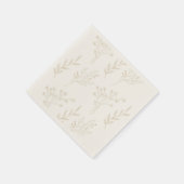 Beige Floral Boho Wedding Serviette (Ecke)