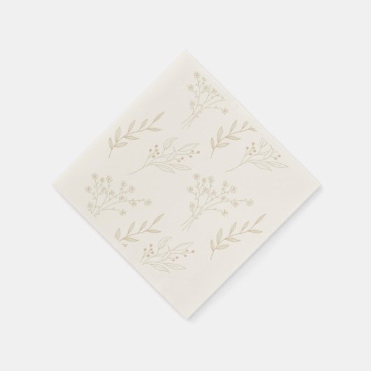 Beige Floral Boho Wedding Serviette (Ecke)