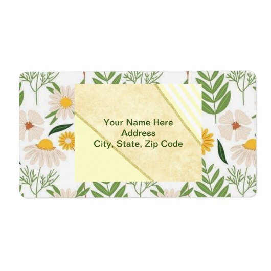 Beige Floral Monogram Labels (Vorne)
