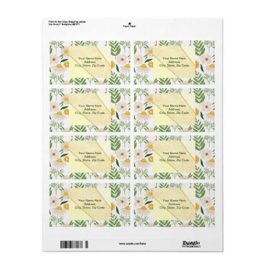 Beige Floral Monogram Labels (Vorne)