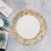 Beige floral paper plates, Neutral party supplies Pappteller