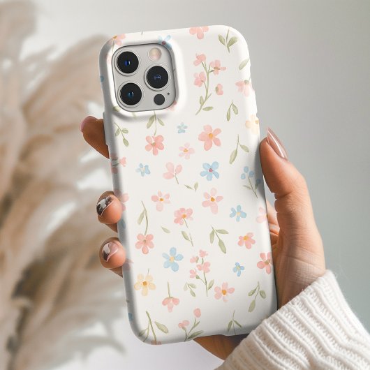 Beige Floral Phone Case
