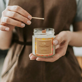 Beige Floral-Produktverpackungsmarken mit Herz Quadratischer Aufkleber