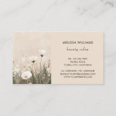 Beige Floral Visitenkarte (Rückseite)