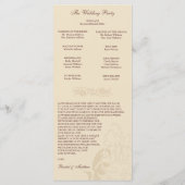 Beige Floral Wedding Program Programm (Rückseite)