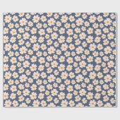 Beige Floral Wrapping Paper Geschenkpapier (Flach)