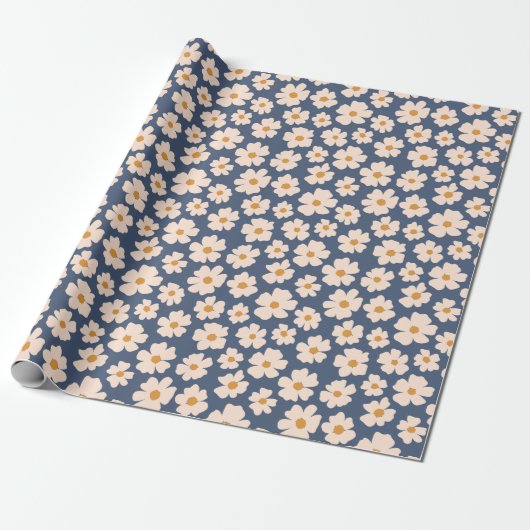 Beige Floral Wrapping Paper Geschenkpapier (Ungerollt)