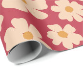 Beige Floral Wrapping Paper Geschenkpapier (Rolleneckpunkt)