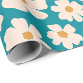Beige Floral Wrapping Paper Geschenkpapier (Rolleneckpunkt)