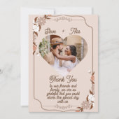 Beige florale elegante moderne Weberei Dankeskarte (Vorderseite)