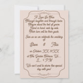 Beige florale elegante moderne Weberei Dankeskarte (Rückseite)