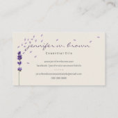 Beige Florist Lavender Herb Leaf Botanisch Visitenkarte (Rückseite)