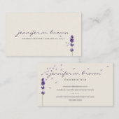 Beige Florist Lavender Herb Leaf Botanisch Visitenkarte (Vorne/Hinten)