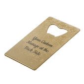 Beige Flüge Kreditkarte Flaschenöffner (Rückseite Schrägansicht)