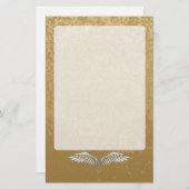 Beige Flügel Briefpapier (Vorne/Hinten)