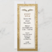 Beige Flügel Einladung (Rückseite)