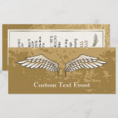 Beige Flügel Einladung (Vorne/Hinten)