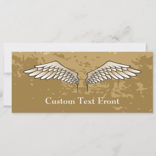 Beige Flügel Einladung (Vorderseite)