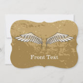 Beige Flügel Einladung (Vorderseite)