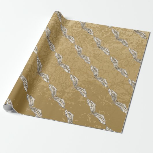 Beige Flügel Geschenkpapier (Ungerollt)