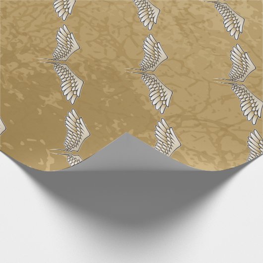 Beige Flügel Geschenkpapier (Ecke)
