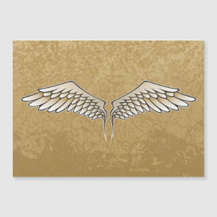 Beige Flügel Magnetkarte