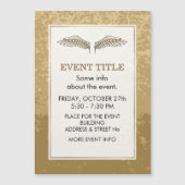 Beige Flügel Magnetkarte (Vorderseite)