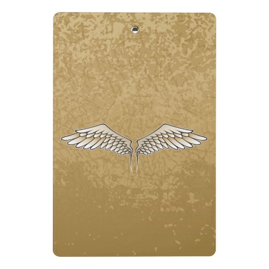 Beige Flügel Mini Klemmbrett (Rückseite)
