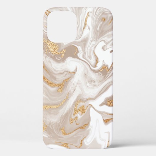 Beige flüssige Marmor, Goldlinienkunst. Case-Mate iPhone Hülle (Rückseite)