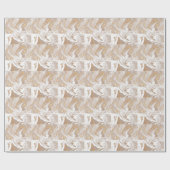 Beige flüssige Marmor, Goldlinienkunst. Geschenkpapier (Flach)