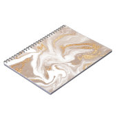 Beige flüssige Marmor, Goldlinienkunst. Notizblock (Linke Seite)