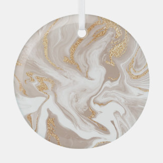 Beige flüssige Marmor, Goldlinienkunst. Ornament Aus Glas
