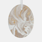 Beige flüssige Marmor, Goldlinienkunst. Ornament Aus Glas (Vorderseite Rechts)