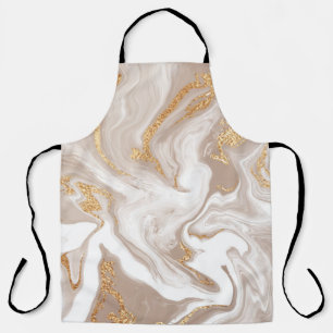 Beige Flüssigkeitsmarmor mit Glittergold Schürze
