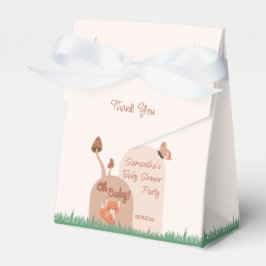 Beige Forest Themed Fox Babydusche Geschenkschachtel