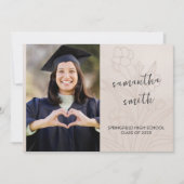 Beige Foto Abschluss Einladung (Vorderseite)