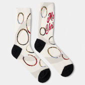 Beige Foto Collage Weihnachten Socken (Rechts)