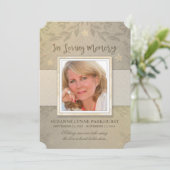 Beige Foto-Gedenkveranstaltung Einladung (Stehend Vorderseite)