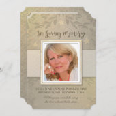 Beige Foto-Gedenkveranstaltung Einladung (Vorne/Hinten)