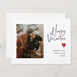 Beige Foto Hand Schriftliche Liebe Valentine Feiertagskarte