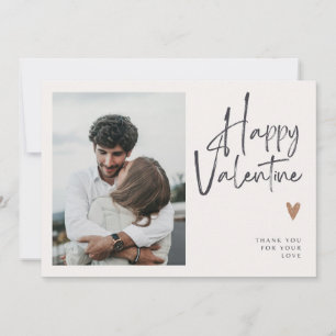 Beige Foto Handgeschriebene Liebes Valentinstagska Feiertagskarte