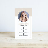 Beige Foto QR Code Verbinde dich mit mir Minimal Visitenkarte