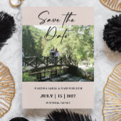 Beige Foto Save the Date Einladung